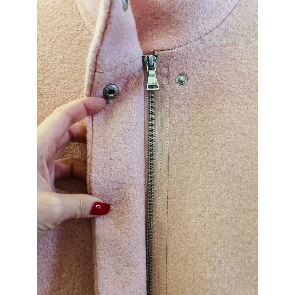 NEW! Express Blush Classic Cocoon Coat - Button and  Zip Up- Hidden Pockets! - Picture 10 of 10